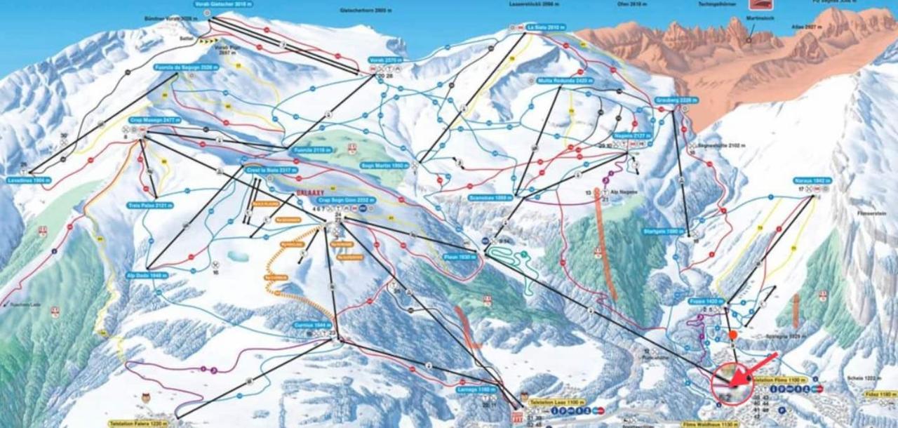 Ferienwohnung 3,5 Zimmer Direkt An Ski- Und Bikepiste Flims Exteriér fotografie
